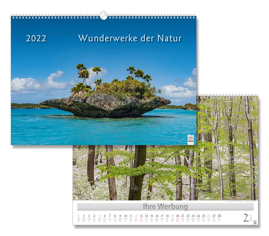 Bildkalender "Wunderwerke der Natur" 2022 mit sensationellen Naturaufnahmen bei Schuler Werbeartikel