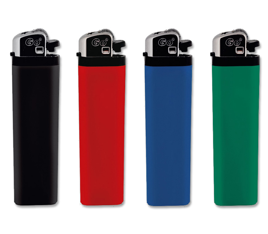 Werbefeuerzeug "Vollfarben" in  6 verschiedenen Farben mit Reibrad-Zündung bei Schuler Werbeartikel